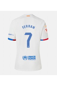 Barcelona Ferran Torres #7 Jalkapallovaatteet Vieraspaita 2023-24 Lyhythihainen